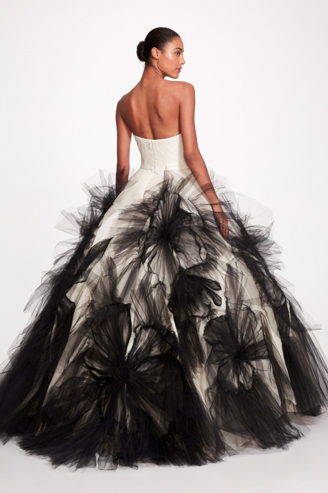 Satin Plain Black Indo Western Fusion Designer Gown WJ69521
